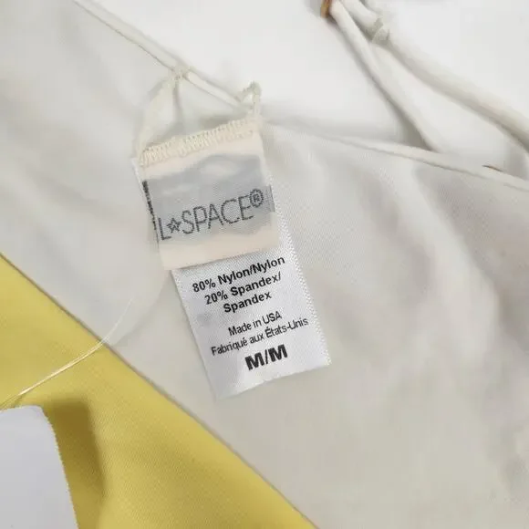 L*Space Ari Bikini Top in Yellow White Size Medium NWT - Picture 5 of 6